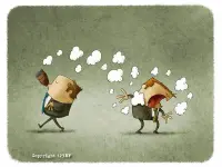 Vignetta che raffigura gli effetti immediati del fumo passivo