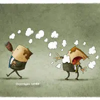 Vignetta che raffigura gli effetti immediati del fumo passivo